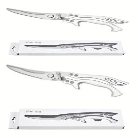 "Professional Butcher Scissors - Heavy-Duty German Steel Design with Detachable Blades for Easy Cleaning" (Material: 430 stainless  steel,aluminum handle)